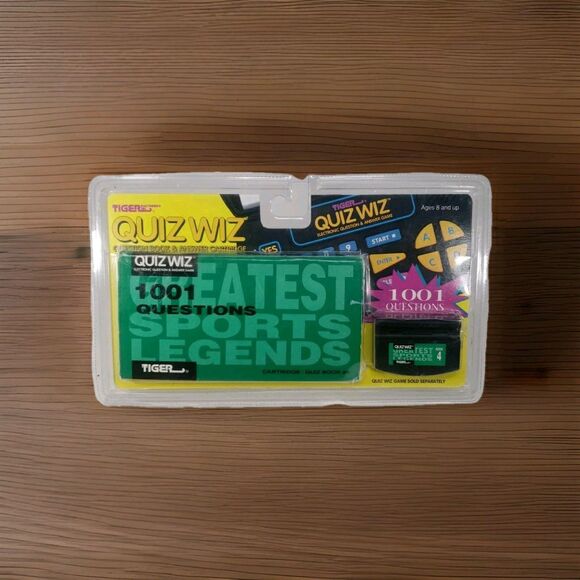VTG Tiger Quiz Wiz 1001 Questions Greatest Sports Legends Cartridge & Book 4 - Picture 1 of 12